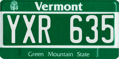 VT license plate YXR635