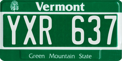 VT license plate YXR637
