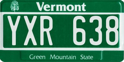 VT license plate YXR638