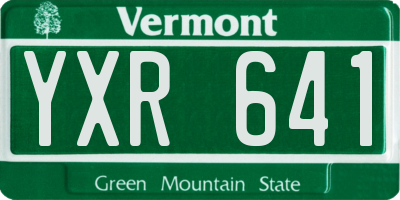 VT license plate YXR641
