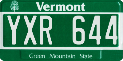 VT license plate YXR644