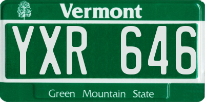 VT license plate YXR646