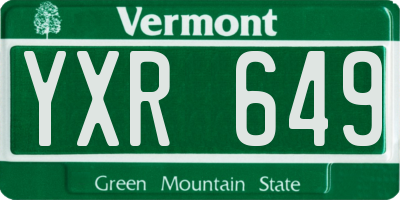 VT license plate YXR649