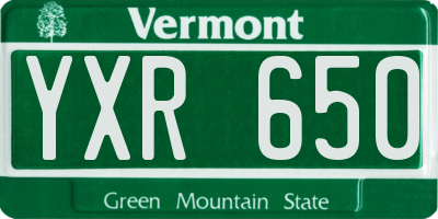 VT license plate YXR650