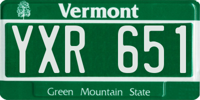 VT license plate YXR651