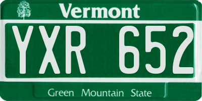 VT license plate YXR652