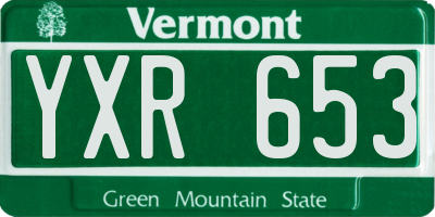 VT license plate YXR653