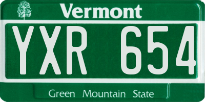 VT license plate YXR654