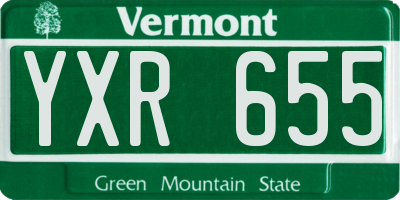 VT license plate YXR655