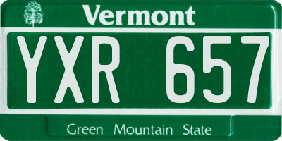 VT license plate YXR657