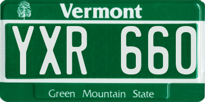 VT license plate YXR660