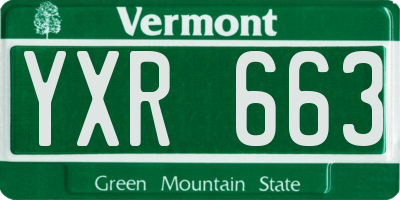 VT license plate YXR663