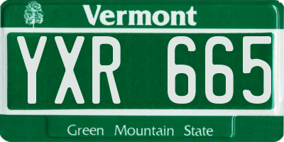 VT license plate YXR665