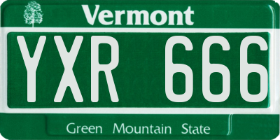 VT license plate YXR666