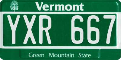 VT license plate YXR667