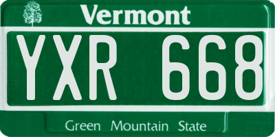 VT license plate YXR668