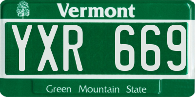 VT license plate YXR669