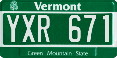 VT license plate YXR671