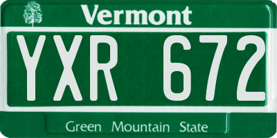 VT license plate YXR672