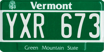 VT license plate YXR673