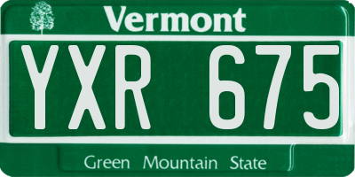 VT license plate YXR675
