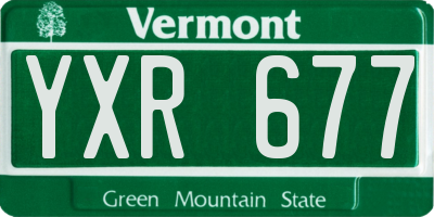 VT license plate YXR677