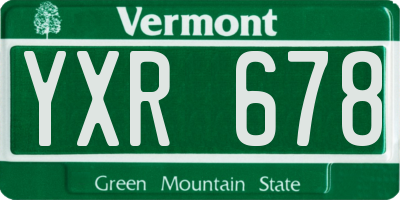 VT license plate YXR678