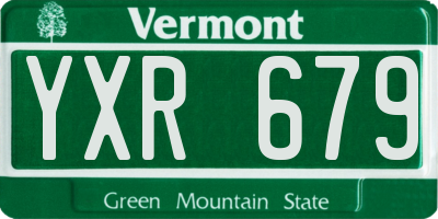 VT license plate YXR679