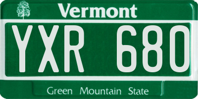 VT license plate YXR680