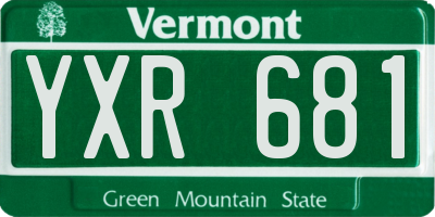 VT license plate YXR681