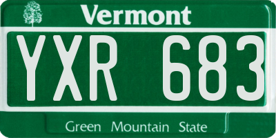 VT license plate YXR683