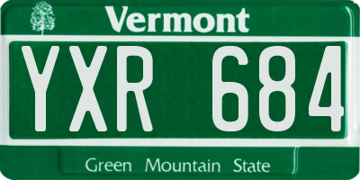 VT license plate YXR684