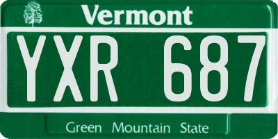 VT license plate YXR687