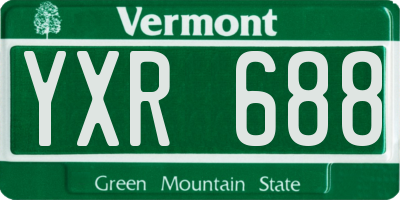 VT license plate YXR688