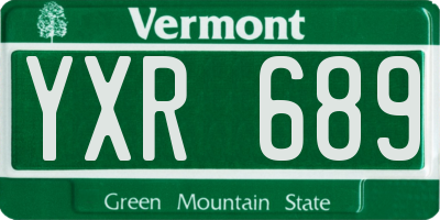 VT license plate YXR689