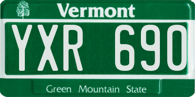 VT license plate YXR690