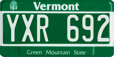 VT license plate YXR692
