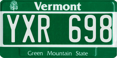 VT license plate YXR698