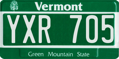VT license plate YXR705