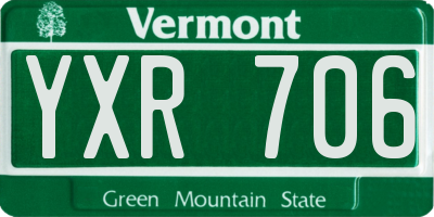 VT license plate YXR706