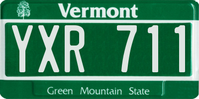 VT license plate YXR711