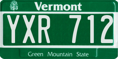 VT license plate YXR712