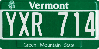 VT license plate YXR714