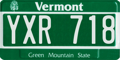 VT license plate YXR718