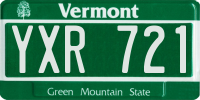 VT license plate YXR721