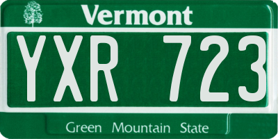 VT license plate YXR723