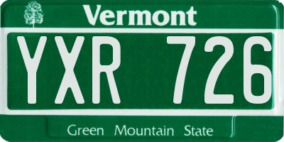 VT license plate YXR726