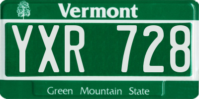 VT license plate YXR728