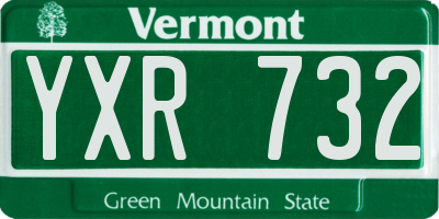 VT license plate YXR732