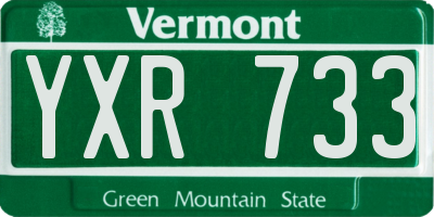 VT license plate YXR733